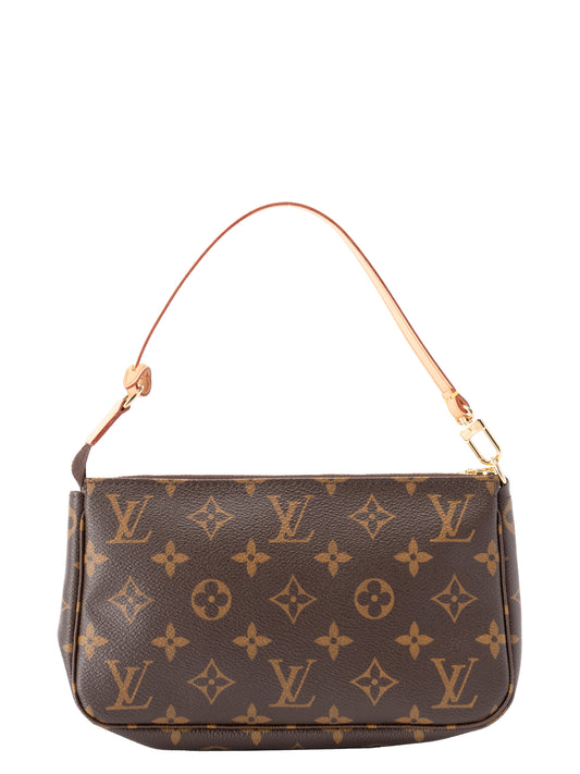 ルイ・ヴィトン M51980 ポシェット アクセソワール アクセサリーポーチ モノグラムキャンバス ブラウン ゴールド金具