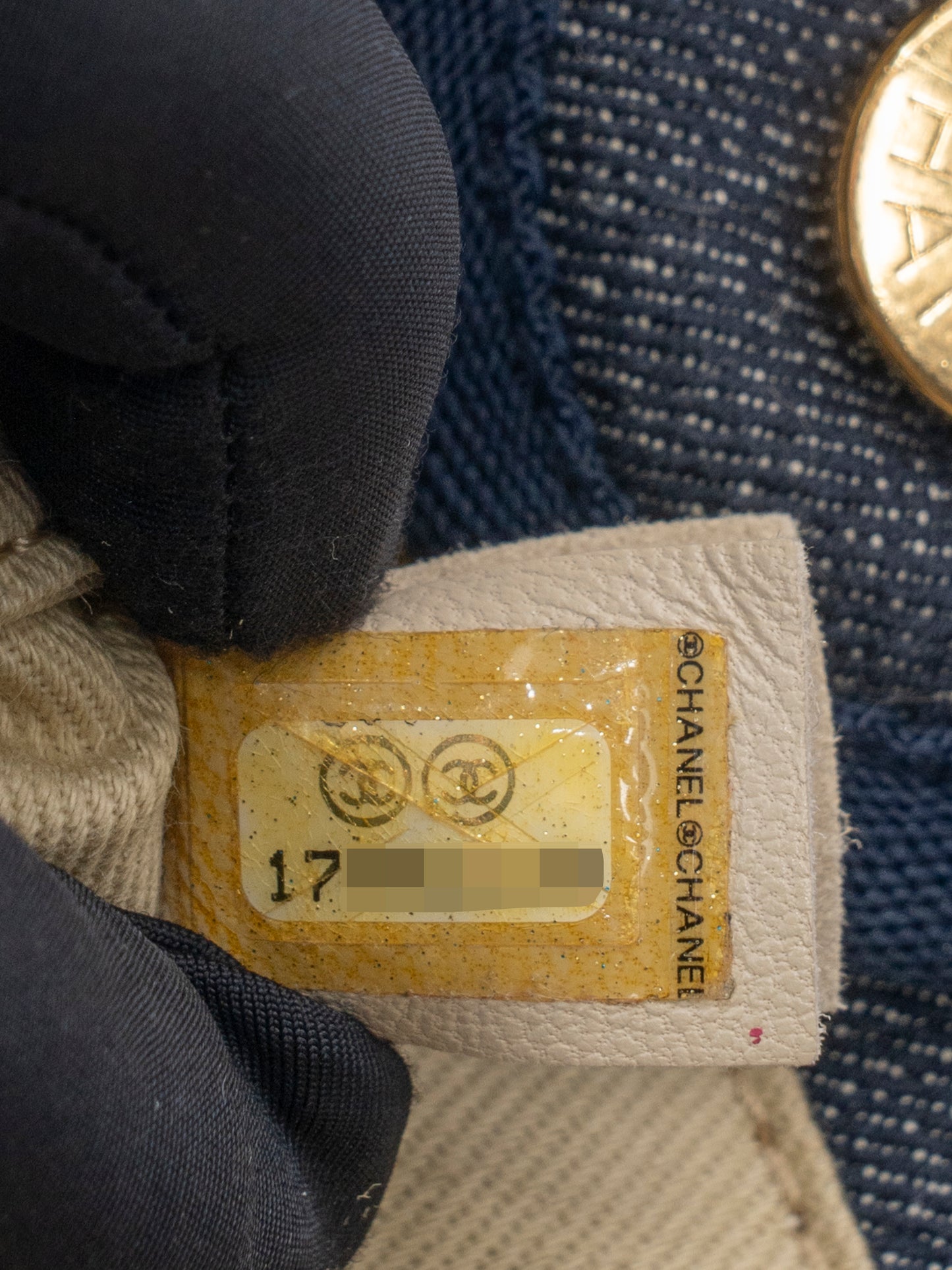 シャネル ドーヴィルPM トートバッグ デニム ネイビー ゴールド金具