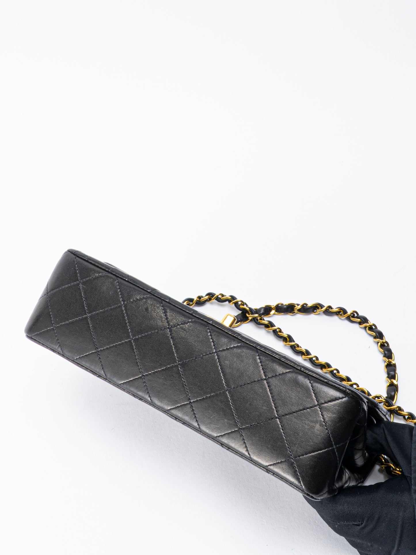 シャネル Wフラップ マトラッセ23 ショルダーチェーンバッグ ラムスキン ブラック ゴールド金具