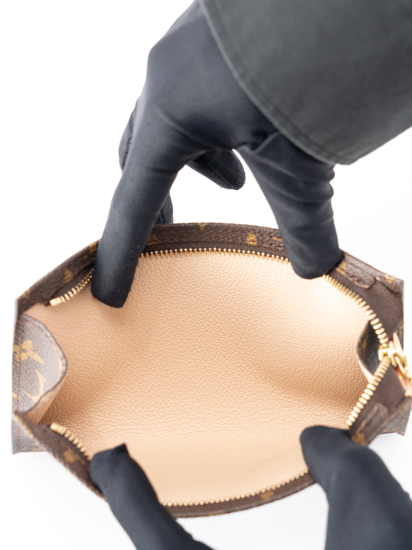 ルイ・ヴィトン M42238 バケットPM ポーチ付き トートバッグ モノグラムキャンバス ブラウン ゴールド金具