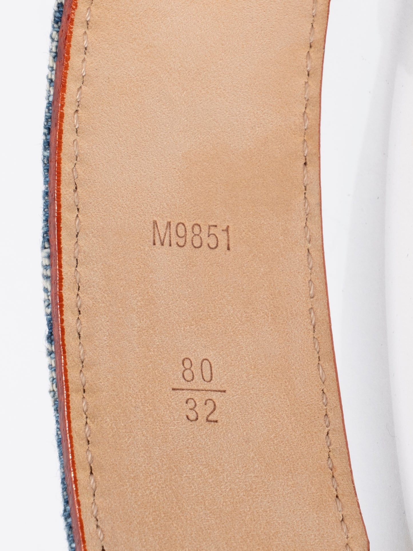 ルイ・ヴィトン M9851U サンチュール ブリーチ ベルト モノグラムデニム ブルー