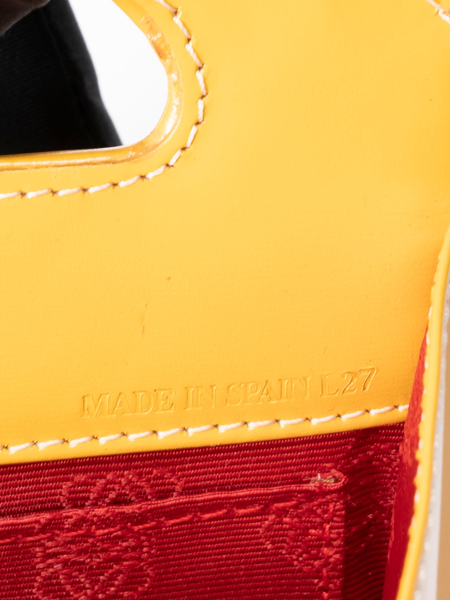 ロエベ アナグラム 2WAY ハンドバッグ レザー イエロー ゴールド金具