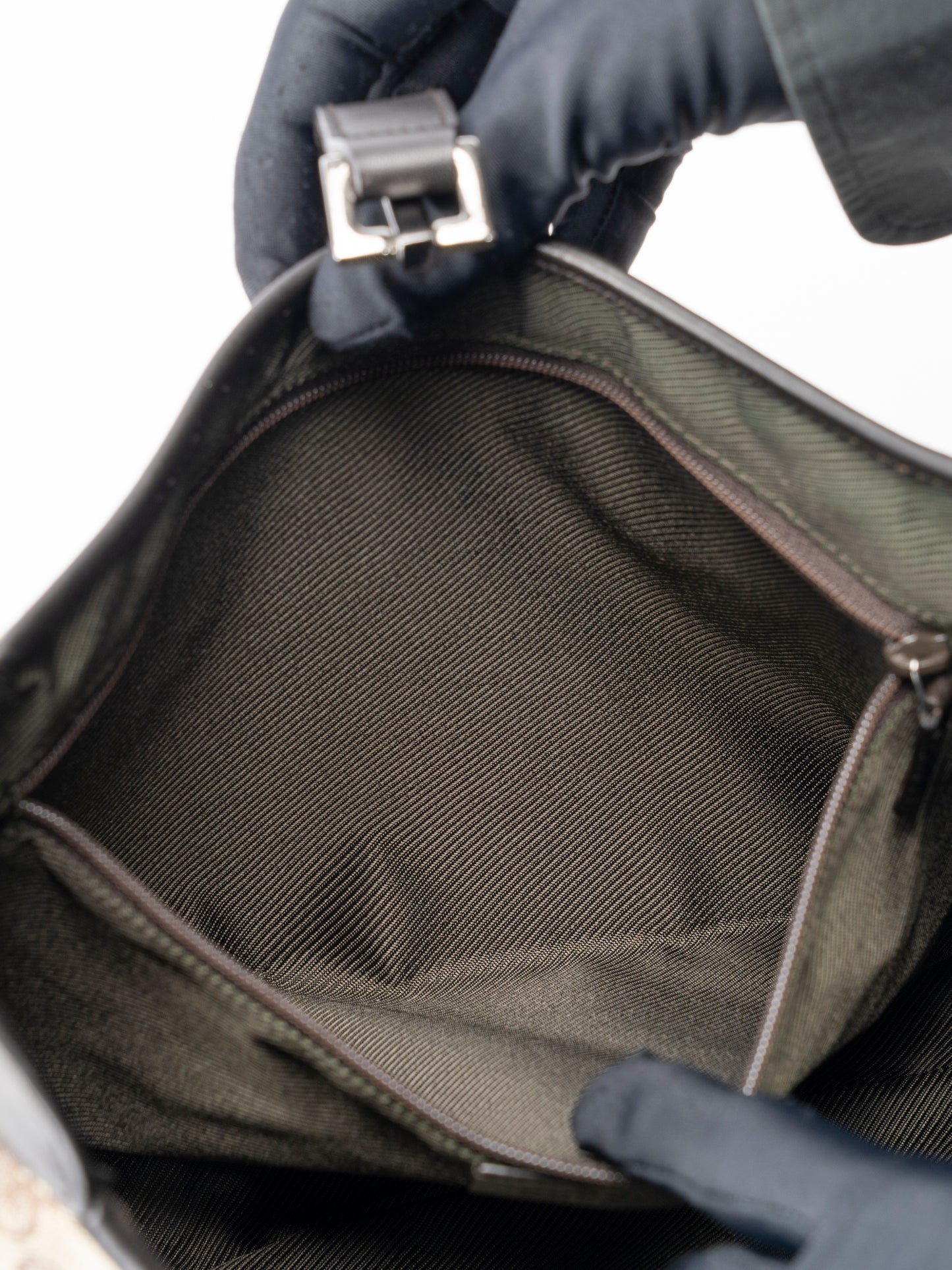 グッチ ジャッキー GGキャンバス シェリーライン ショルダーバッグ キャンバス ベージュ×ブラウン ゴールド金具