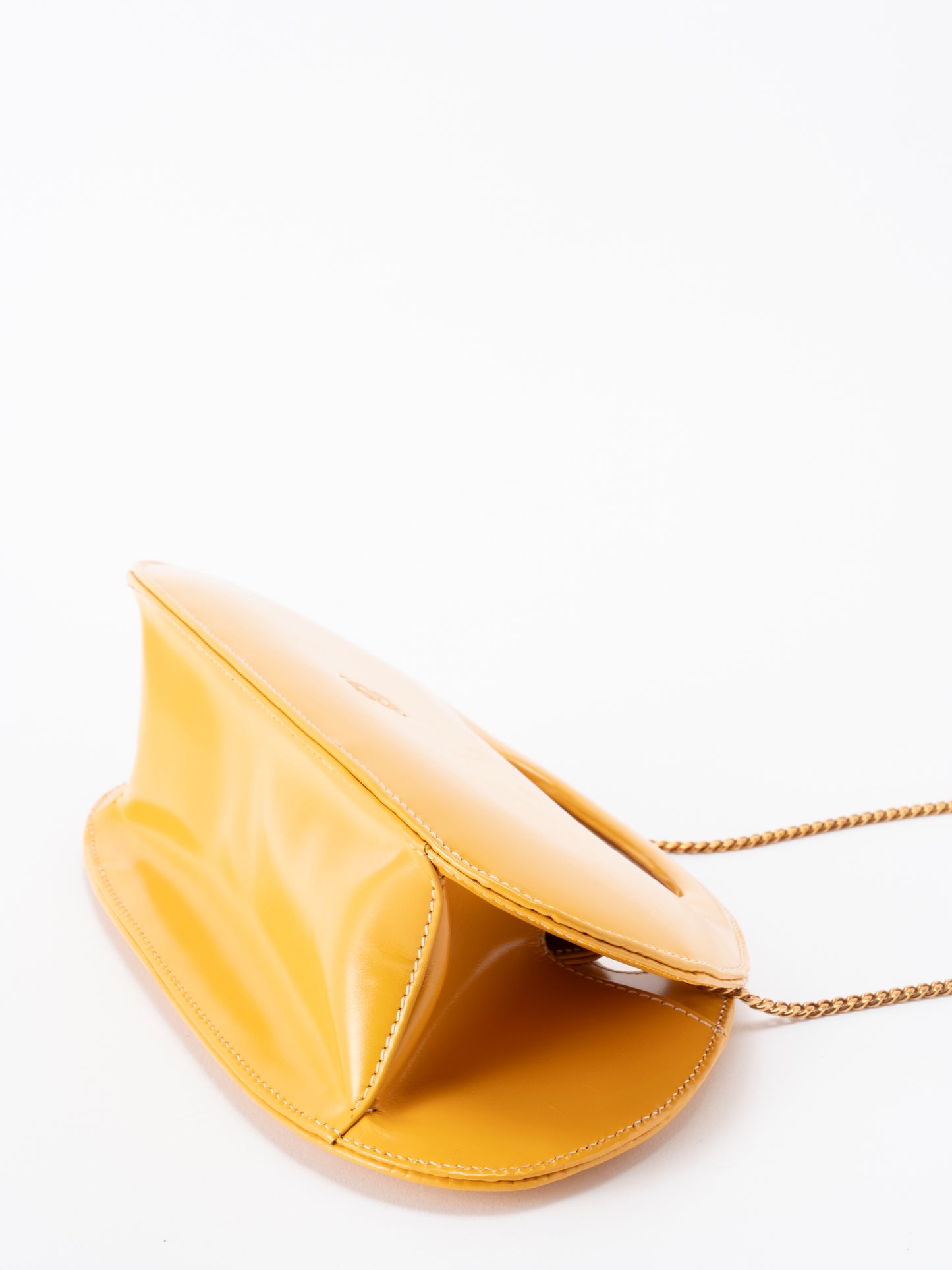 ロエベ アナグラム 2WAYハンドバッグ カーフレザー イエロー ゴールド金具