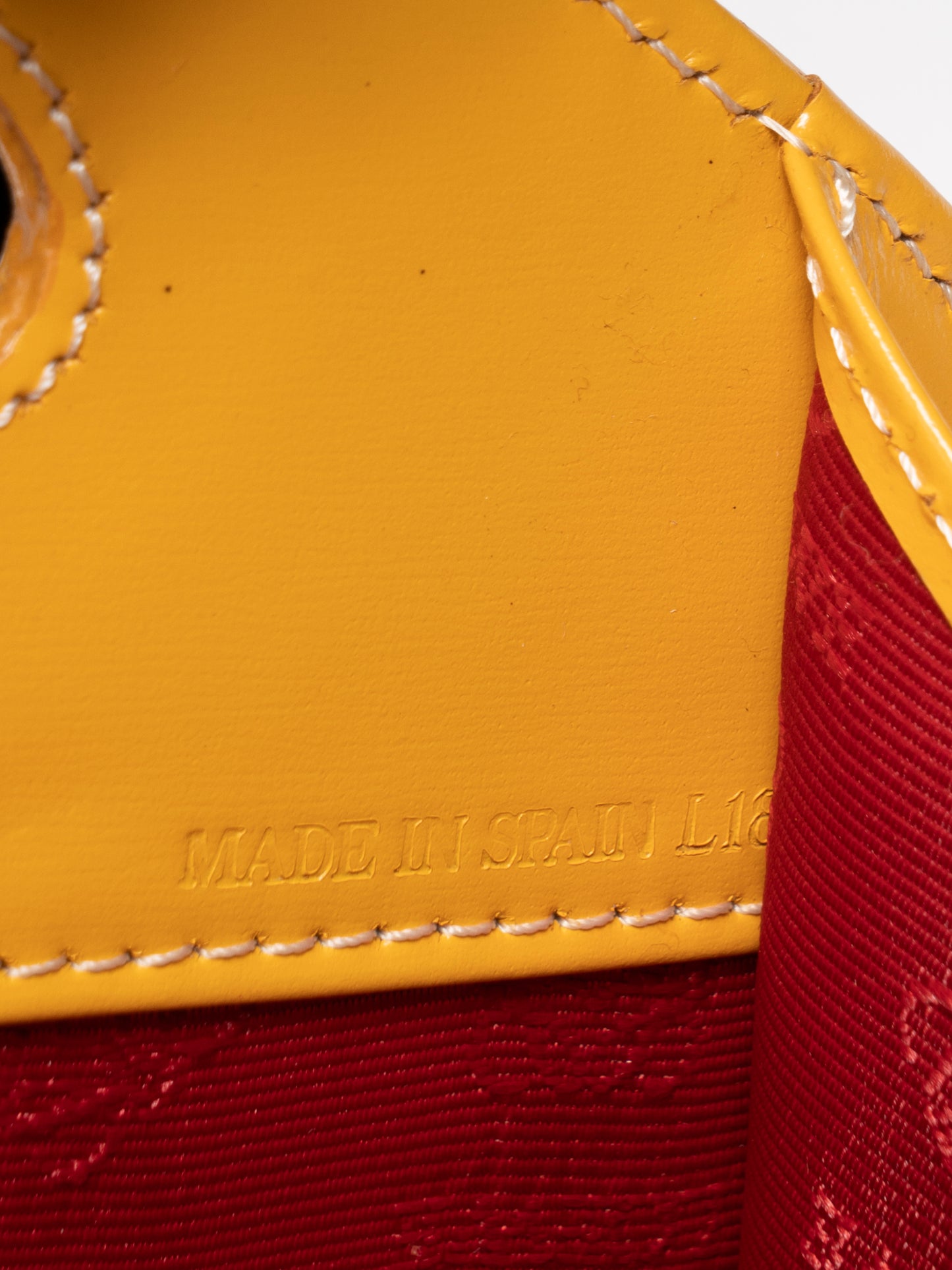 ロエベ アナグラム 2WAYハンドバッグ カーフレザー イエロー ゴールド金具