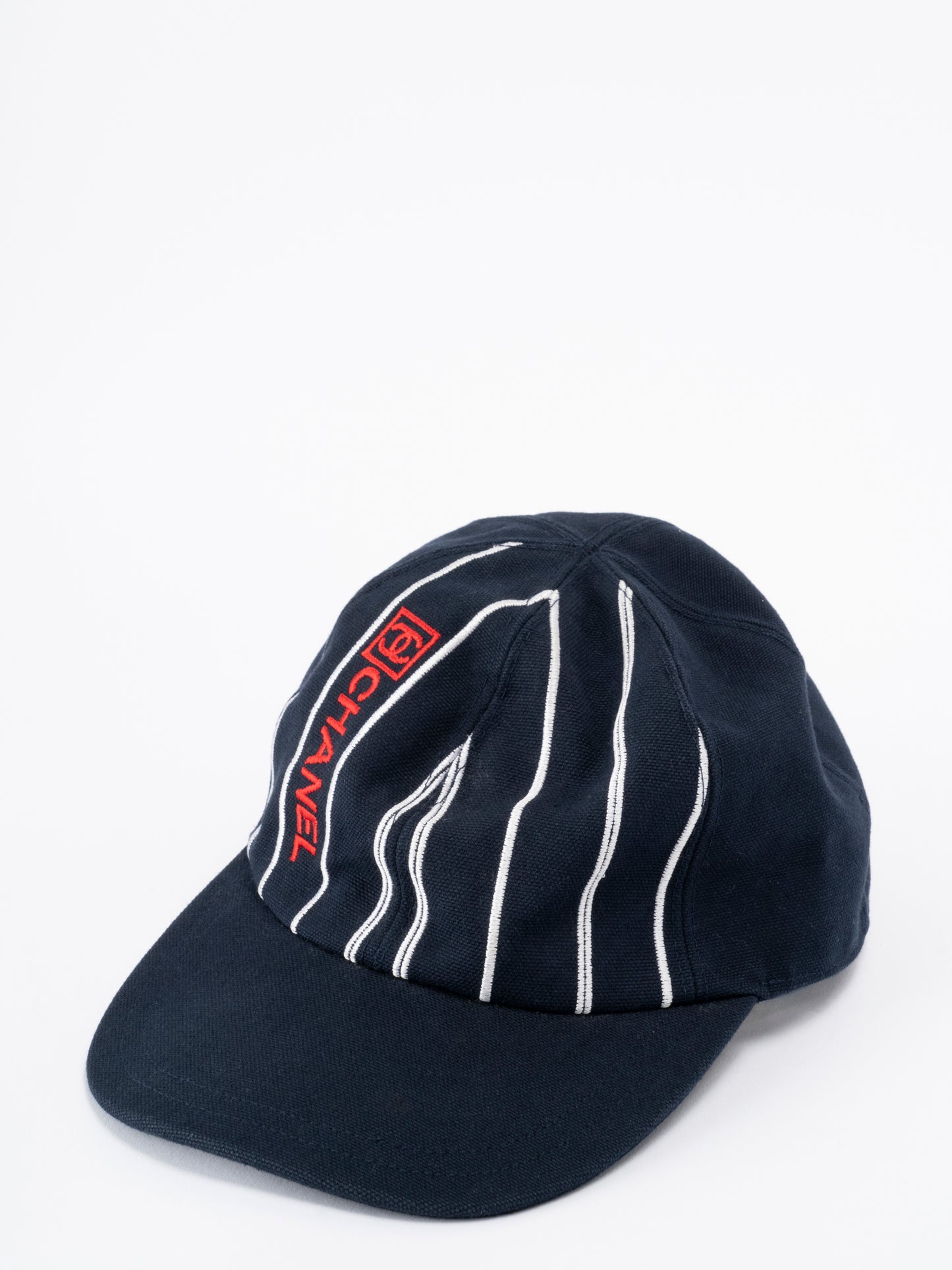 シャネル スポーツライン キャップ #M ナイロン ネイビー