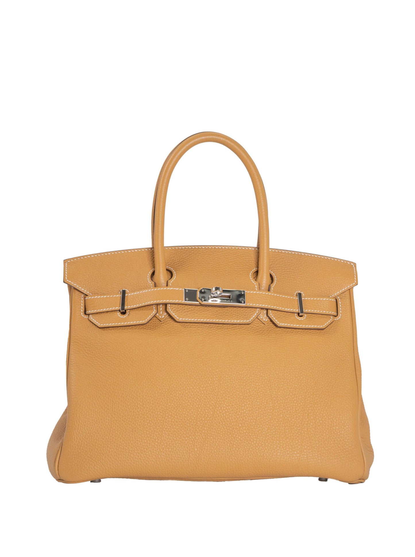 Hermes Birkin 30 Handbag H: 2004 Palladium hardware Togo Natural