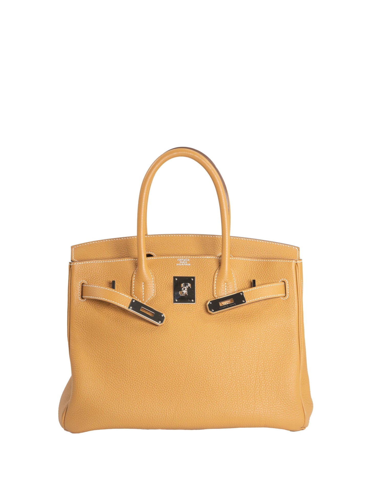 Hermes Birkin 30 Handbag H: 2004 Palladium hardware Togo Natural