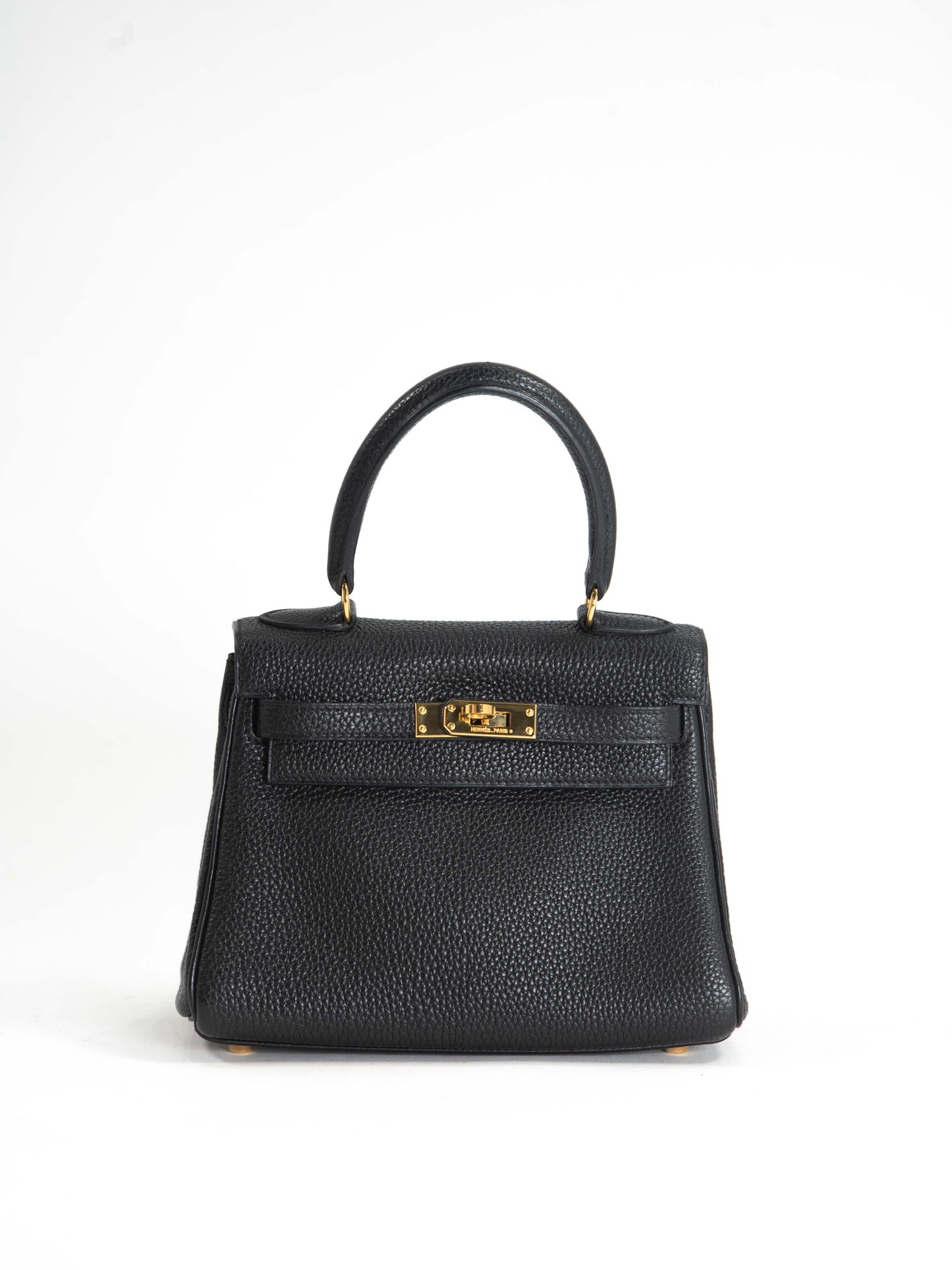 Hermes Rare Mini Kelly 2WAY Shoulder Bag H: 2004 Gold Hardware Togo Leather Black