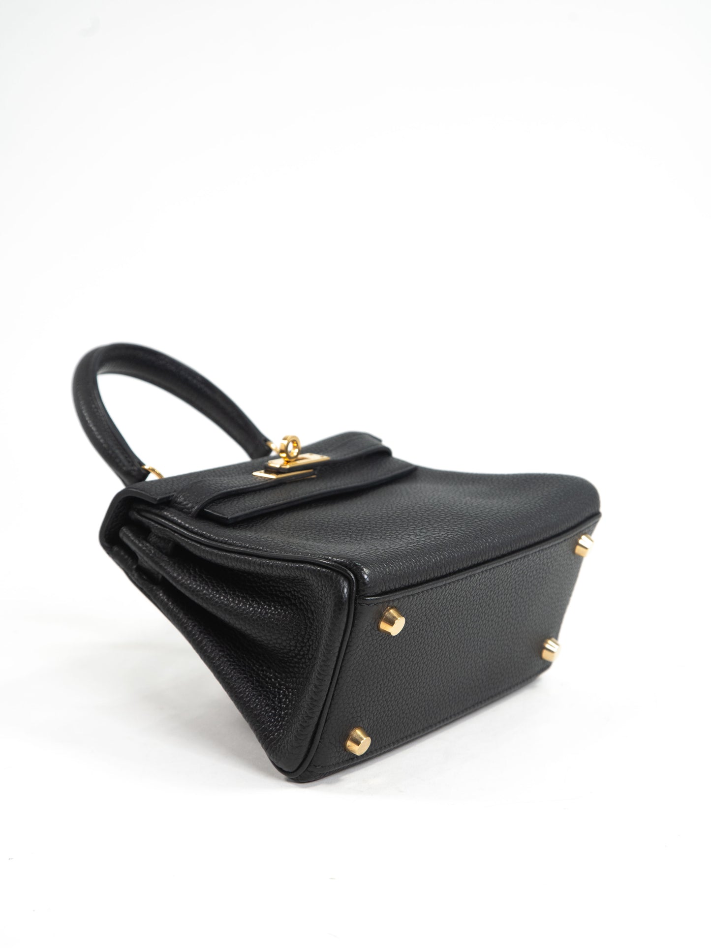 Hermes Rare Mini Kelly 2WAY Shoulder Bag H: 2004 Gold Hardware Togo Leather Black