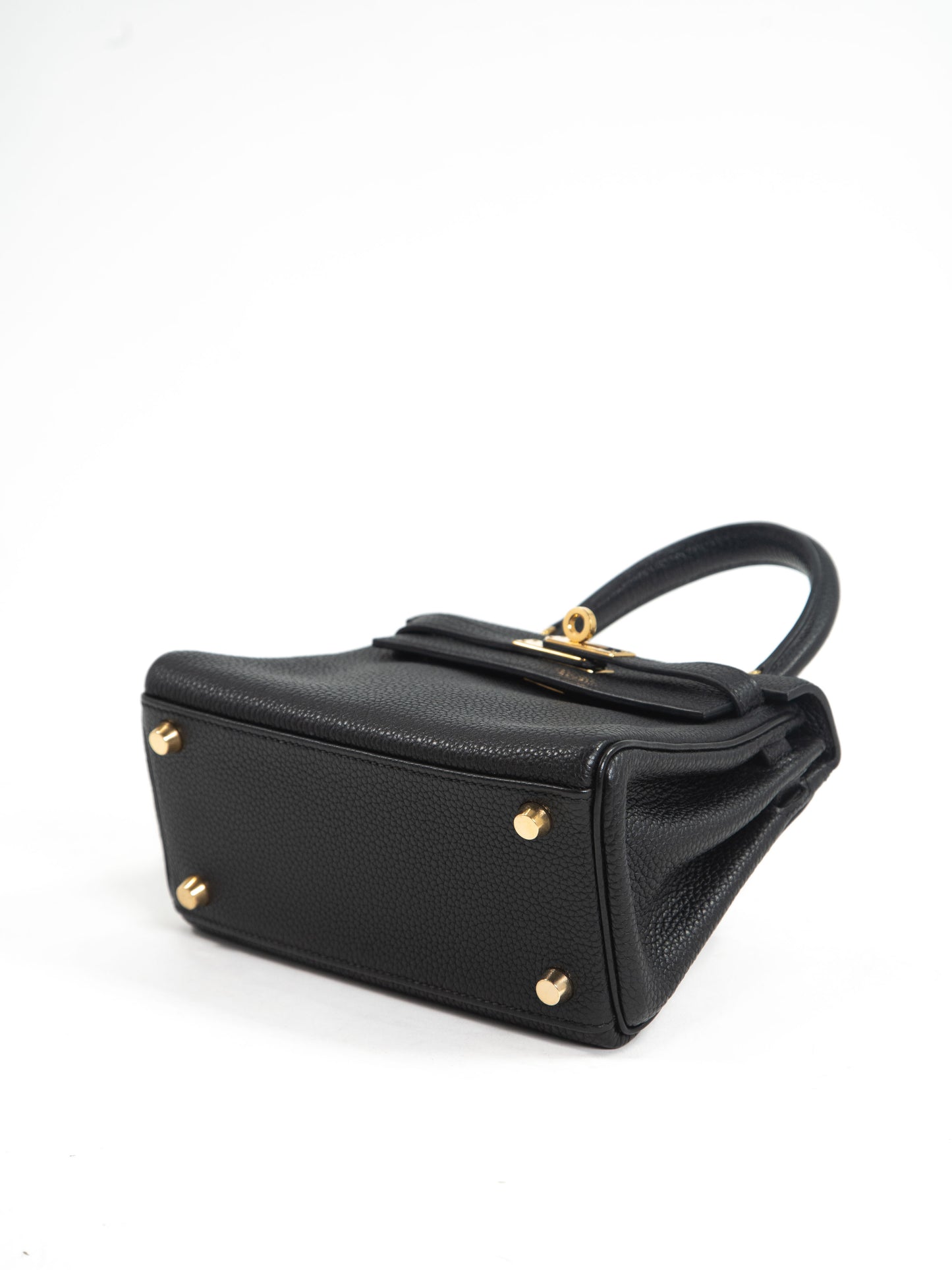 Hermes Rare Mini Kelly 2WAY Shoulder Bag H: 2004 Gold Hardware Togo Leather Black