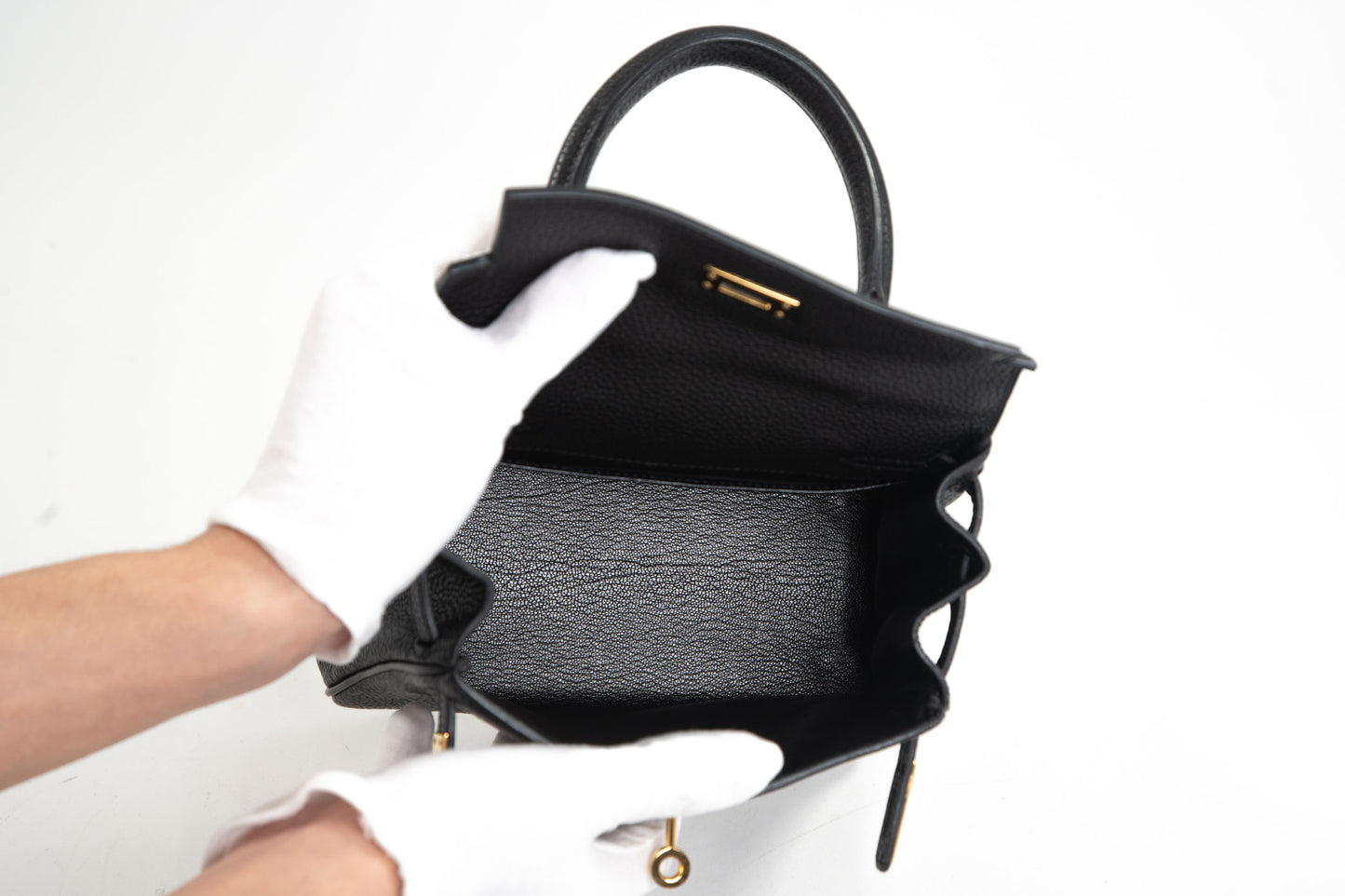 Hermes Rare Mini Kelly 2WAY Shoulder Bag H: 2004 Gold Hardware Togo Leather Black