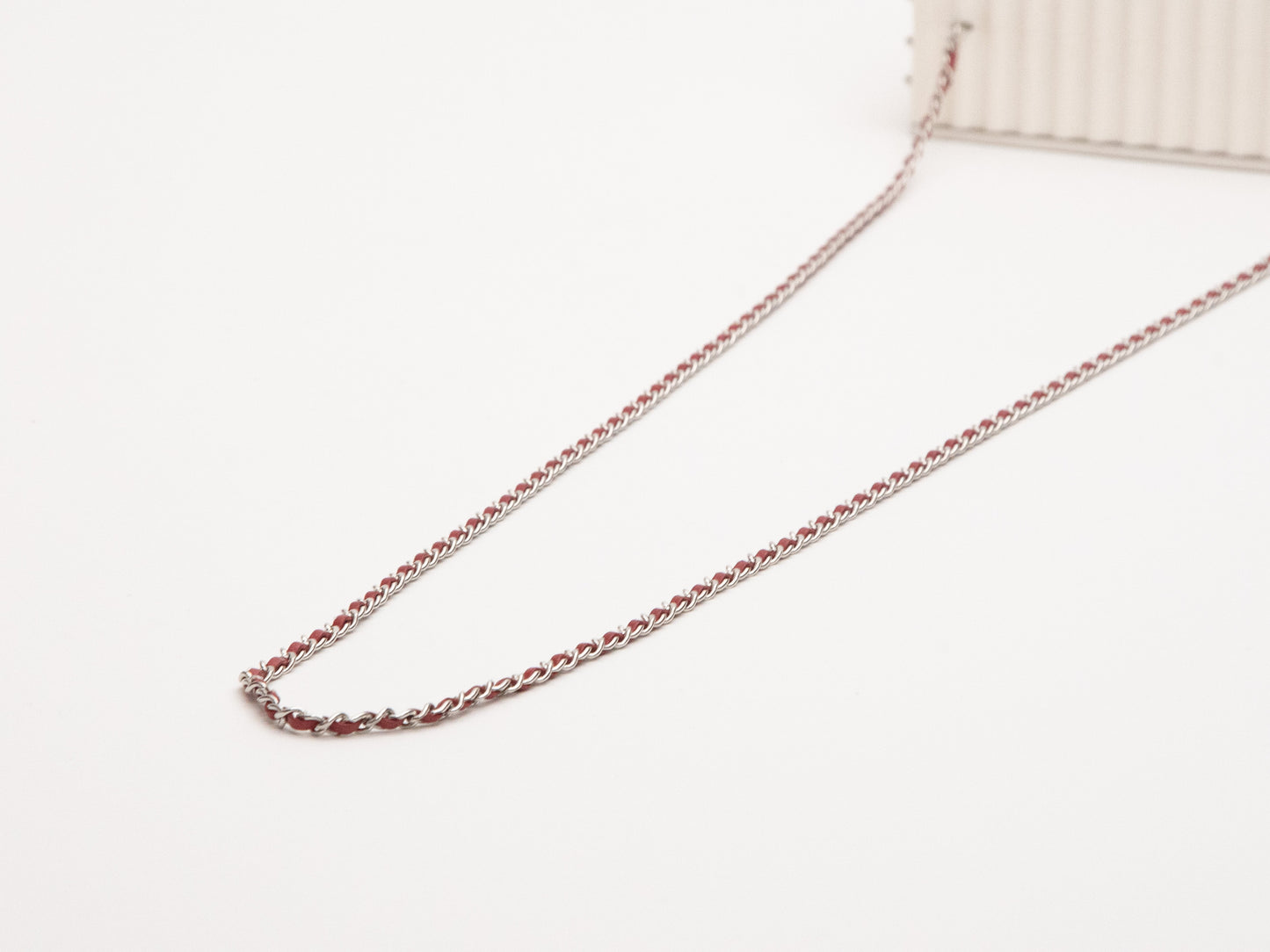 Chanel Rare Limited Container Type Chain Shoulder Bag Acrylic White Lambskin Red