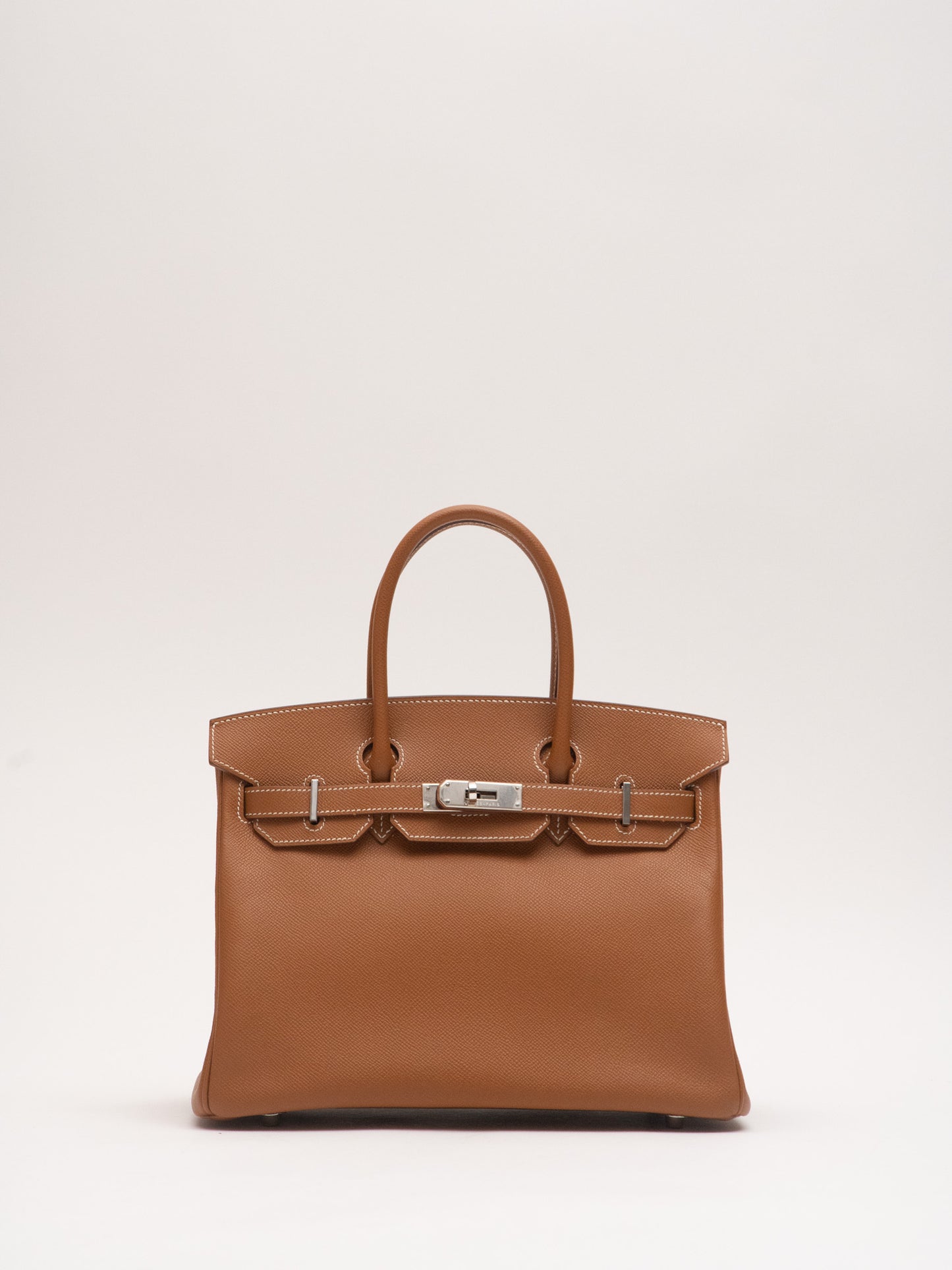 <tc>Hermes Birkin 30 Handbag ▢K:2007 Silver Hardware Epsom leather Gold</tc>