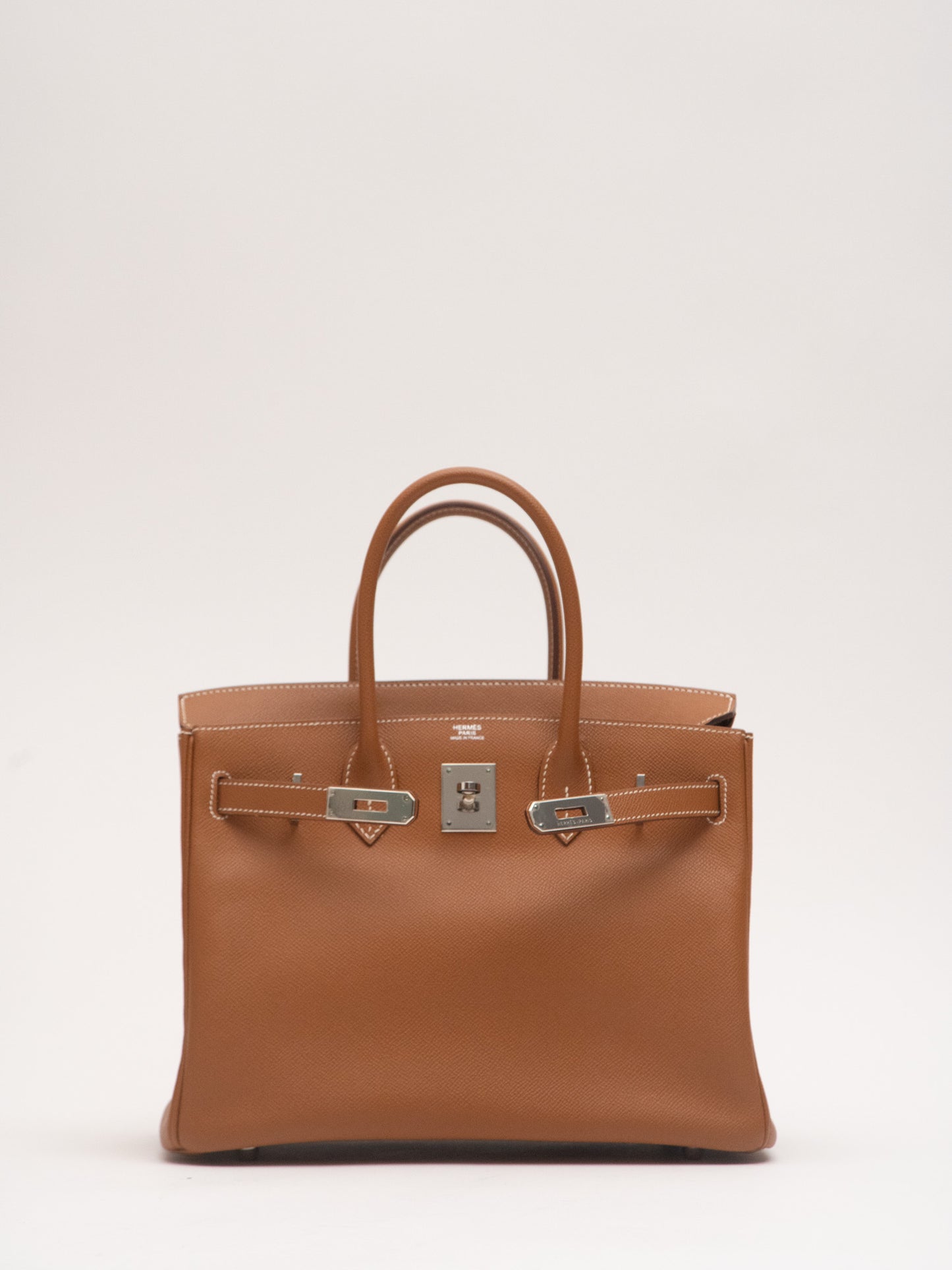 <tc>Hermes Birkin 30 Handbag ▢K:2007 Silver Hardware Epsom leather Gold</tc>