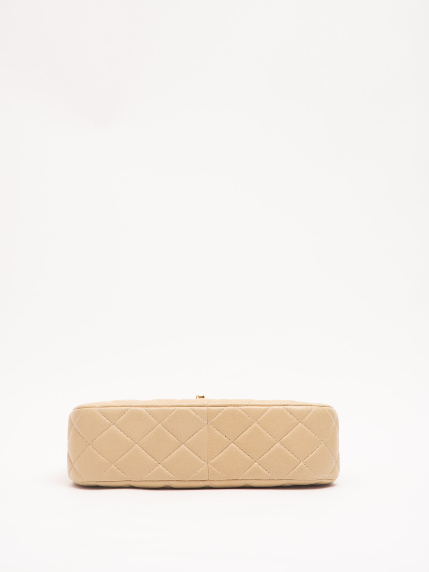 Chanel V flap matelasse handbag lambskin beige