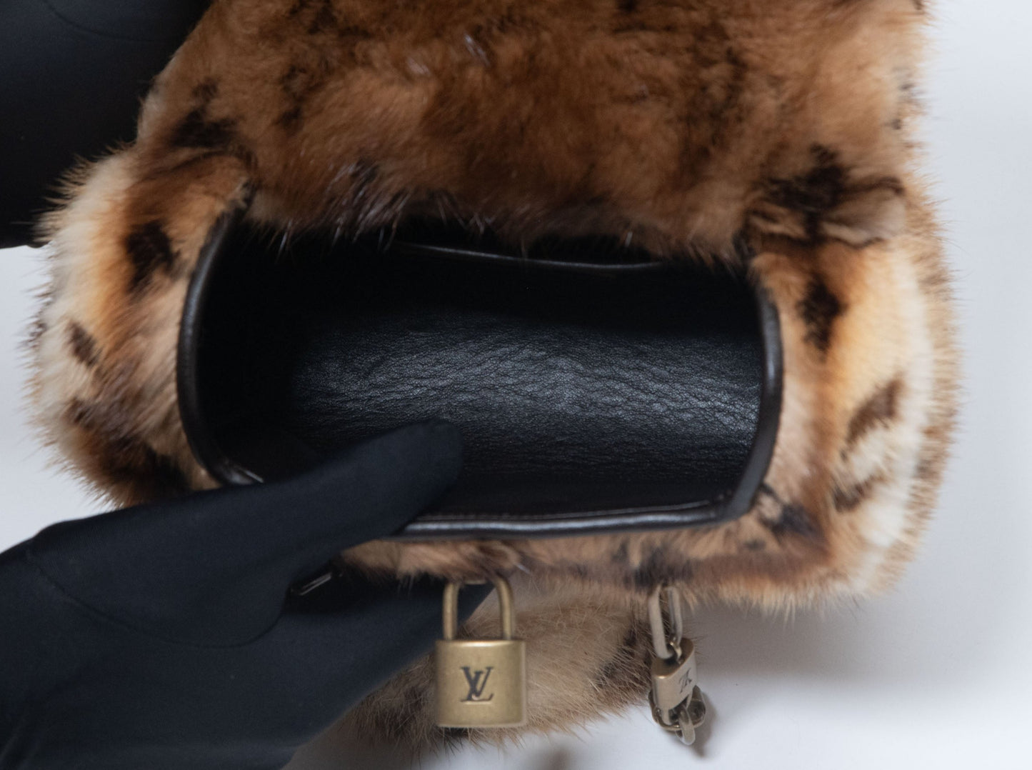 Louis Vuitton Limited M92703 Mini Papillon Handbag Mink Fur Monogram
