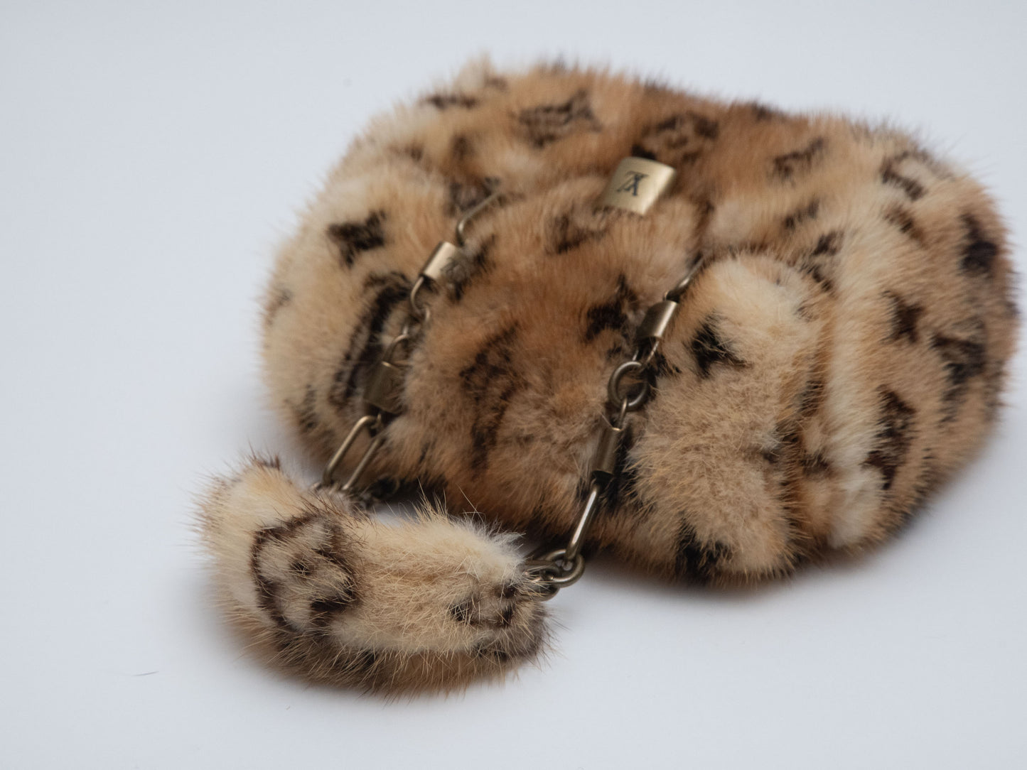 Louis Vuitton Limited M92703 Mini Papillon Handbag Mink Fur Monogram