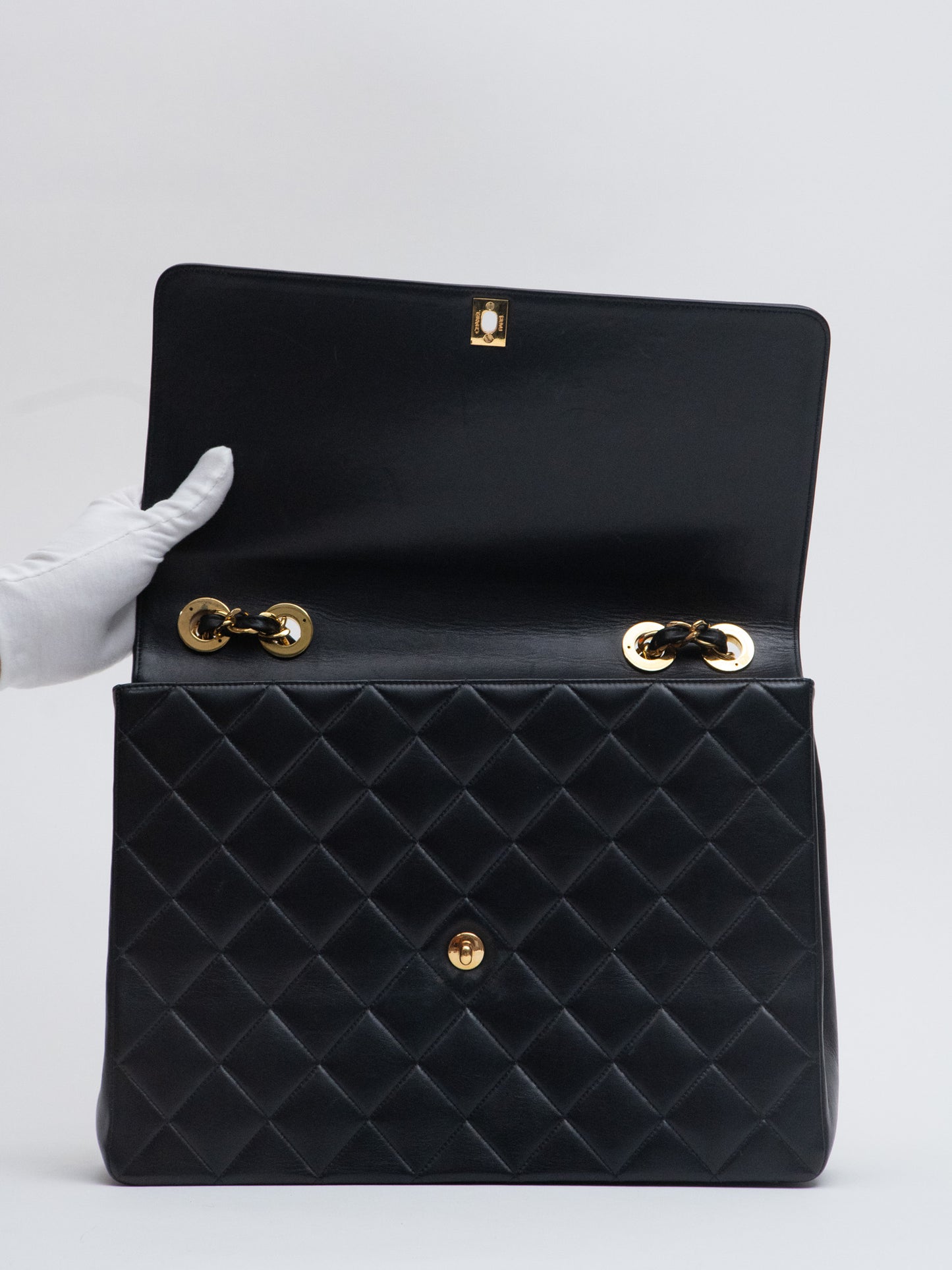 Chanel Decacoco Mark Matelasse 单肩包 小羊皮 黑色 金扣