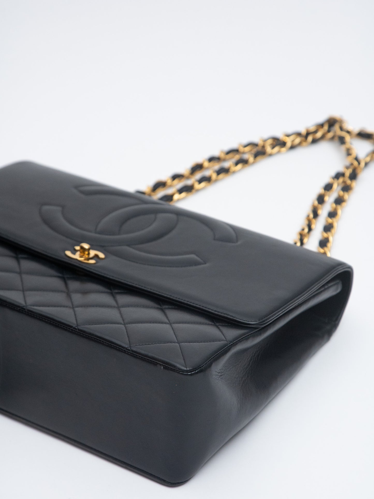 Chanel Decacoco Mark Matelasse 单肩包 小羊皮 黑色 金扣