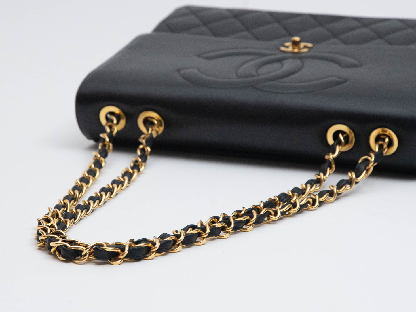 Chanel Decacoco Mark Matelasse 单肩包 小羊皮 黑色 金扣