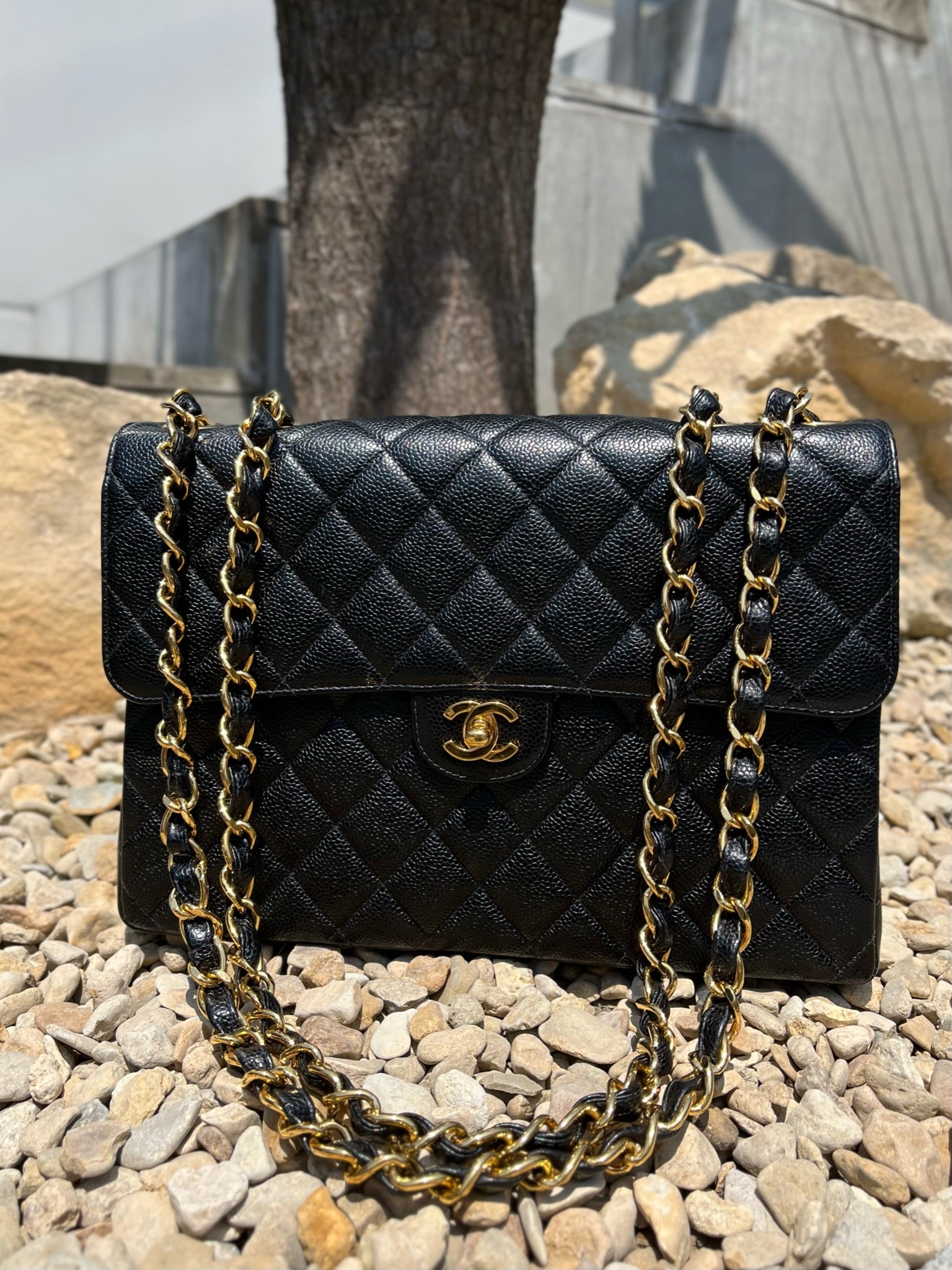 CHANEL Classic Flap Small Leather Shoulder Bag Black