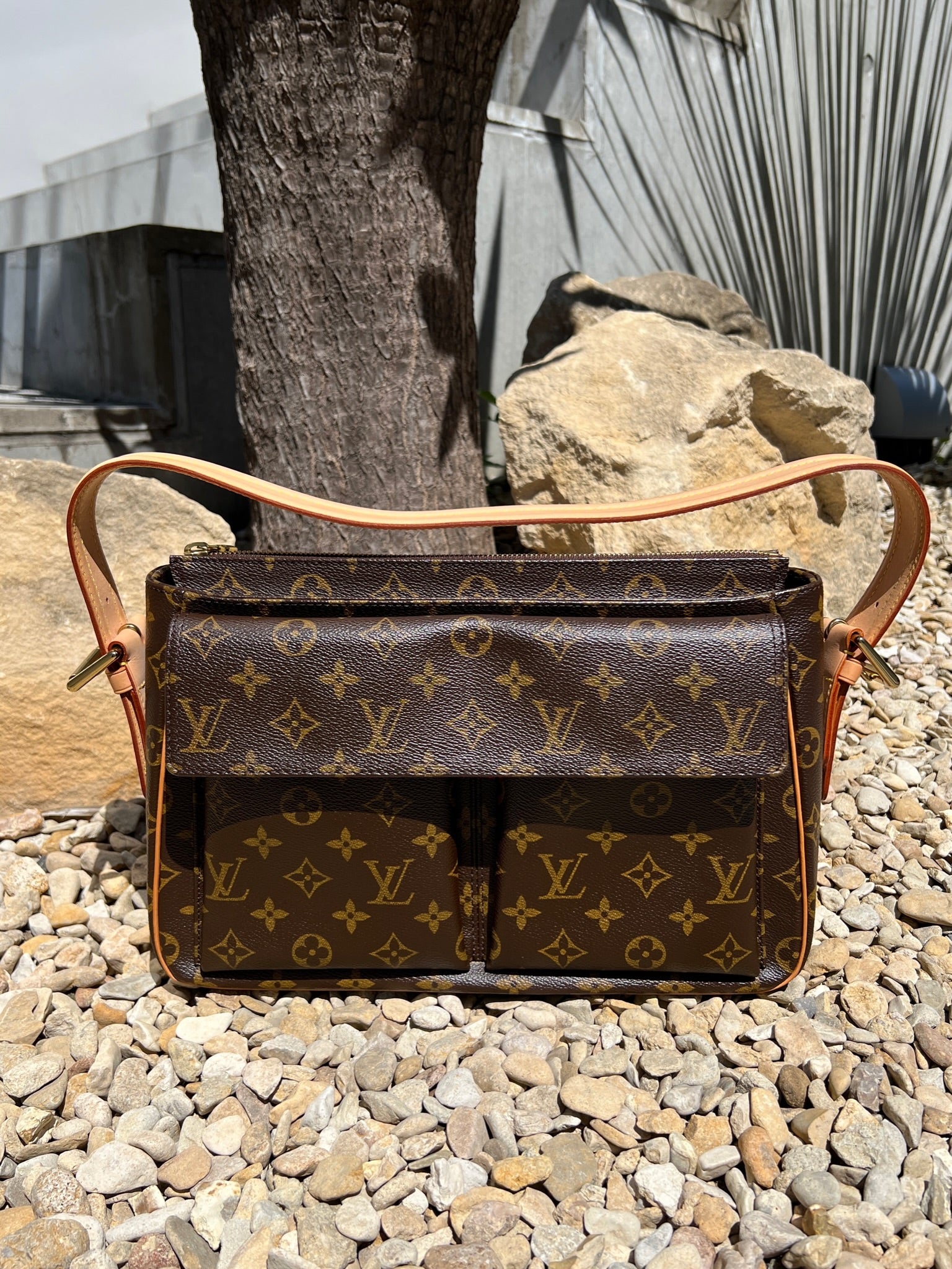 LOUIS VUITTON Viva Cite GM Monogram Canvas Shoulder Bag Brown