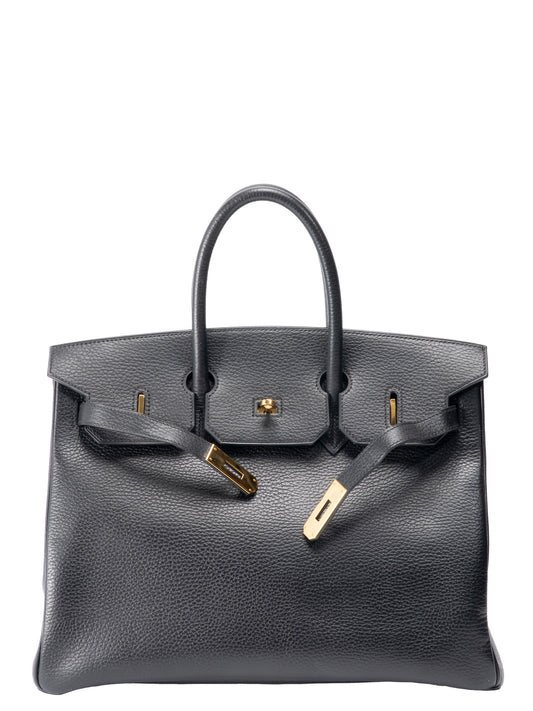 エルメス バーキン35 ハンドバッグ □G刻:2003年 アルデンヌ ブラック ゴールド金具