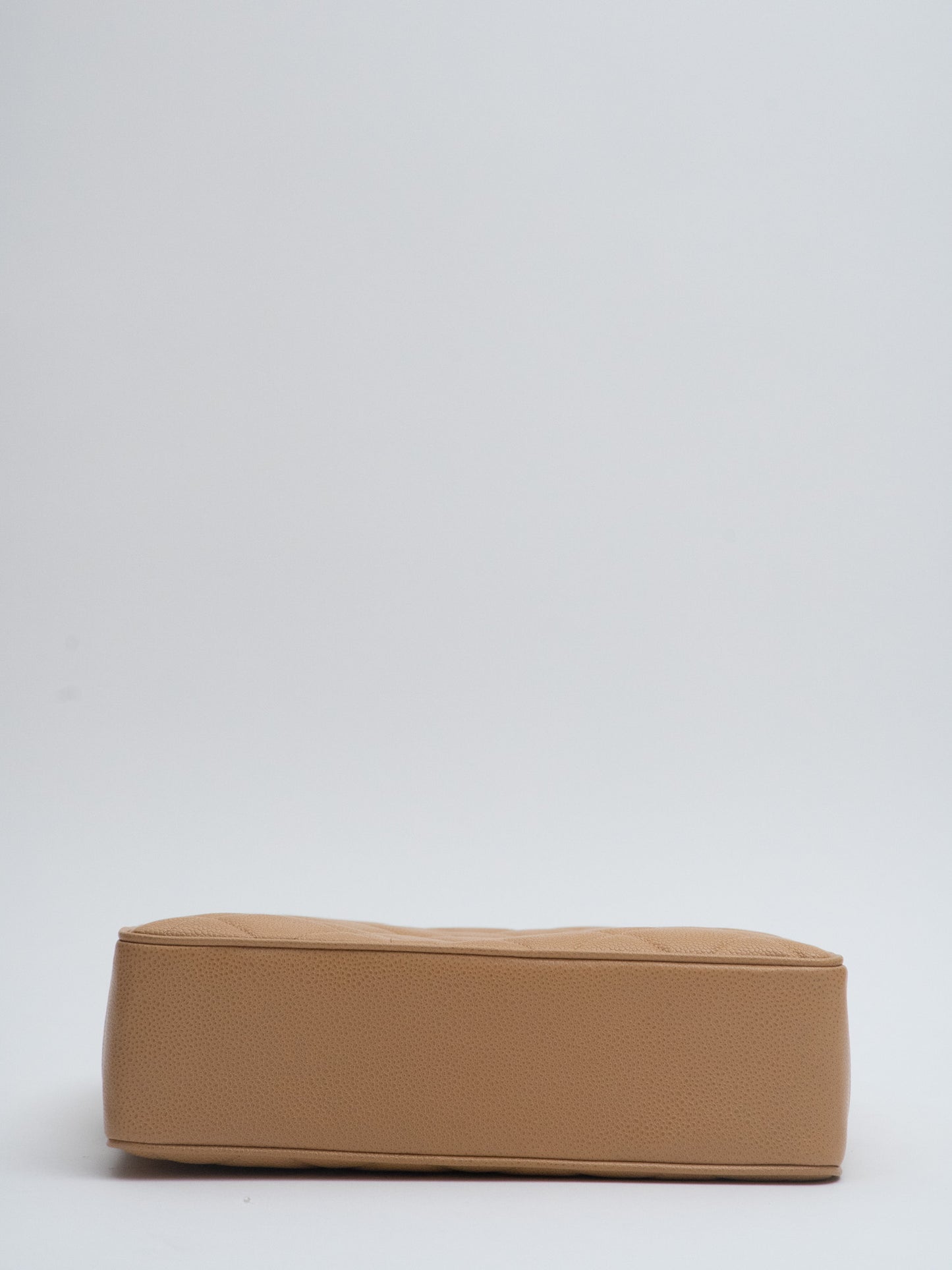 Chanel Decacoco Mark Turnlock Tote Bag Shoulder Bag Caviar Skin Beige Gold Hardware