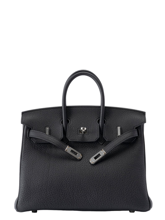 エルメス バーキン25 ハンドバッグ W刻:2024年 トゴ ブラック シルバー金具 新品