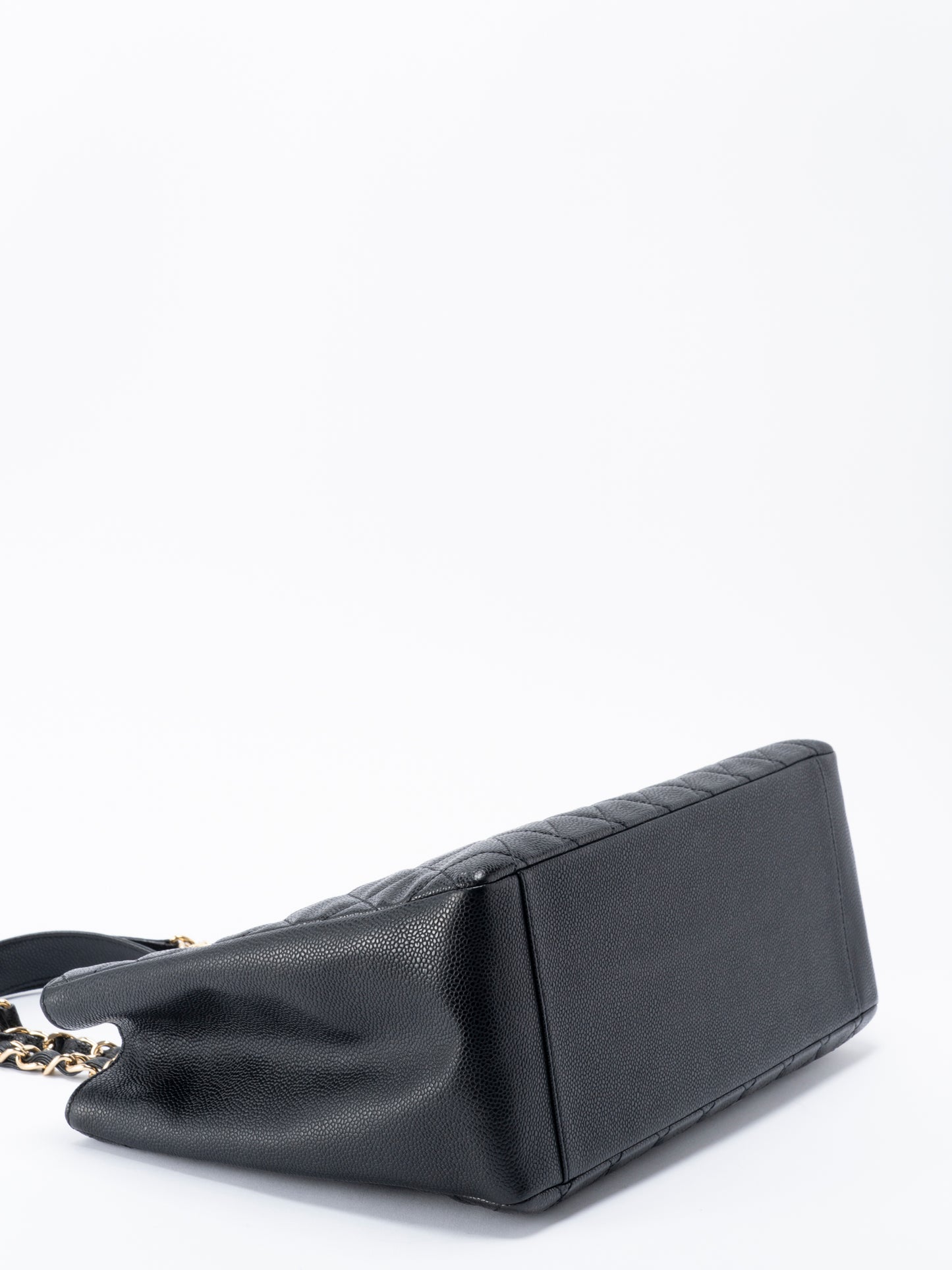 シャネル GST トートバッグ キャビアスキン ブラック ゴールド金具