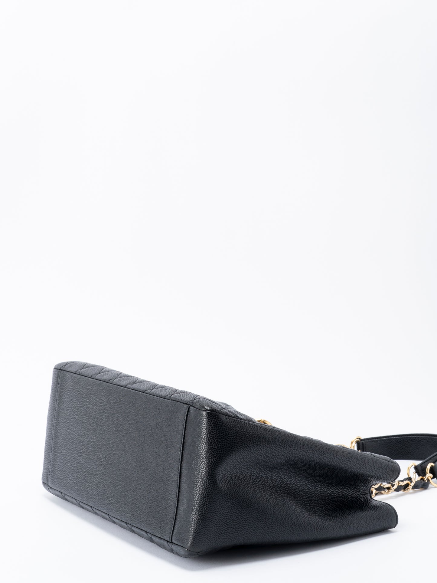 シャネル GST トートバッグ キャビアスキン ブラック ゴールド金具