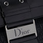 ディオール トロッター ストリートシック ショルダーバッグ レザー×キャンバス ブラック シルバー金具