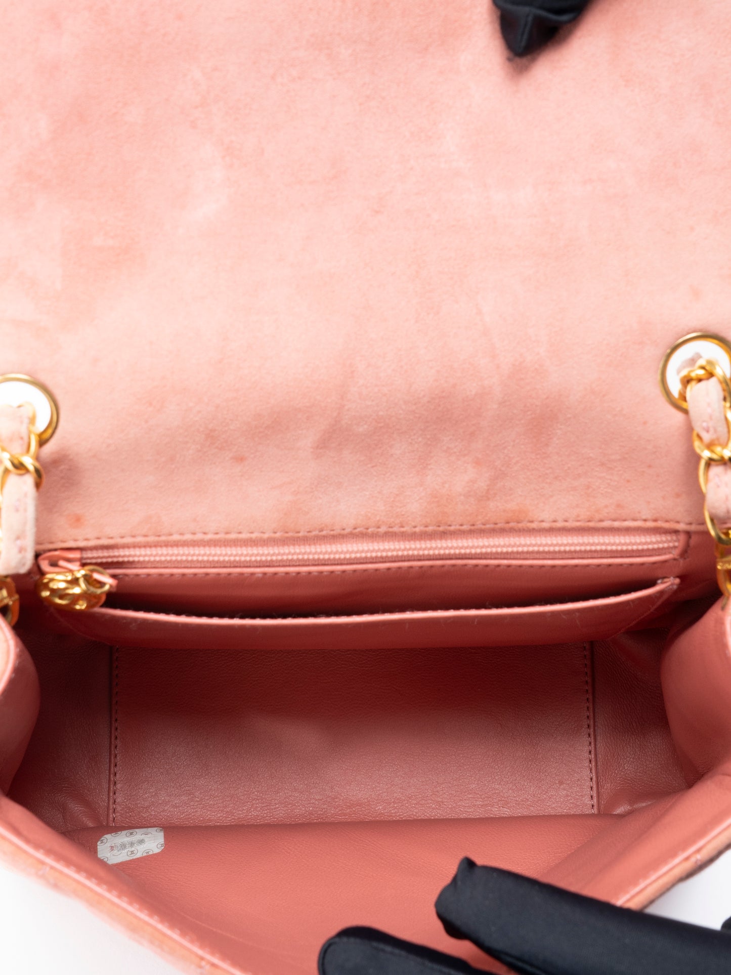 シャネル マトラッセ チェーンショルダーバッグ スエード ピンク ゴールド金具