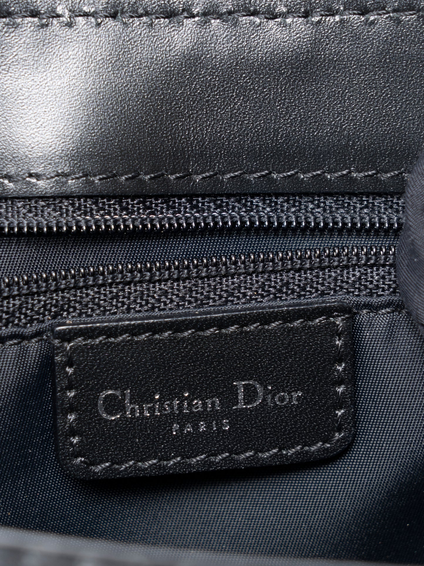 ディオール トロッター ストリートシック ショルダーバッグ レザー×キャンバス ブラック シルバー金具