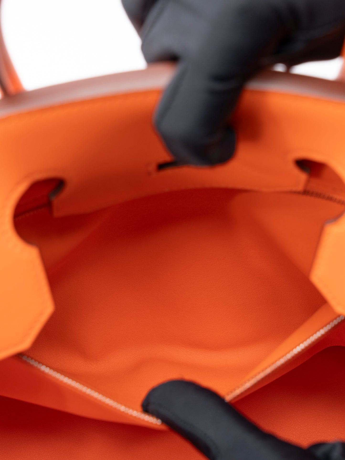 エルメス バーキン35 フレイ ハンドバッグ B刻:2023年 ツイルアッシュ×スイフト オレンジミニアム0X シルバー金具