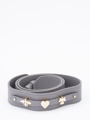 ディオール レディディオール カナージュ スモール ハンドバッグ レザー グレー ゴールド金具