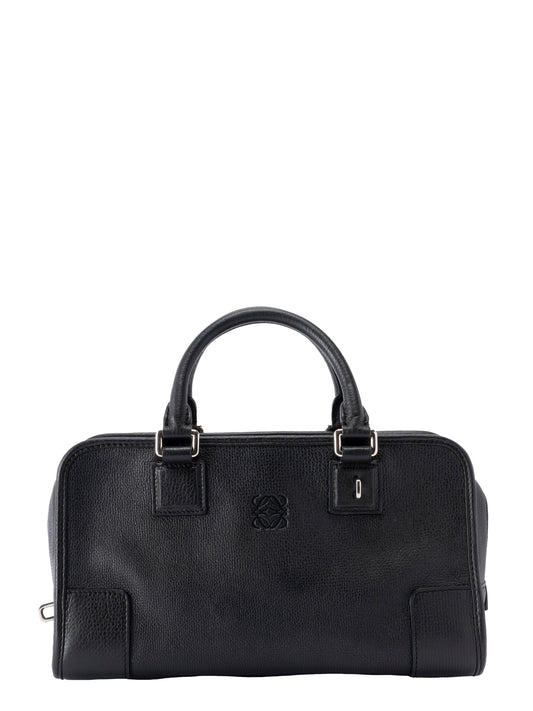 ロエベ アマソナ28 ハンドバッグ レザー ブラック シルバー金具