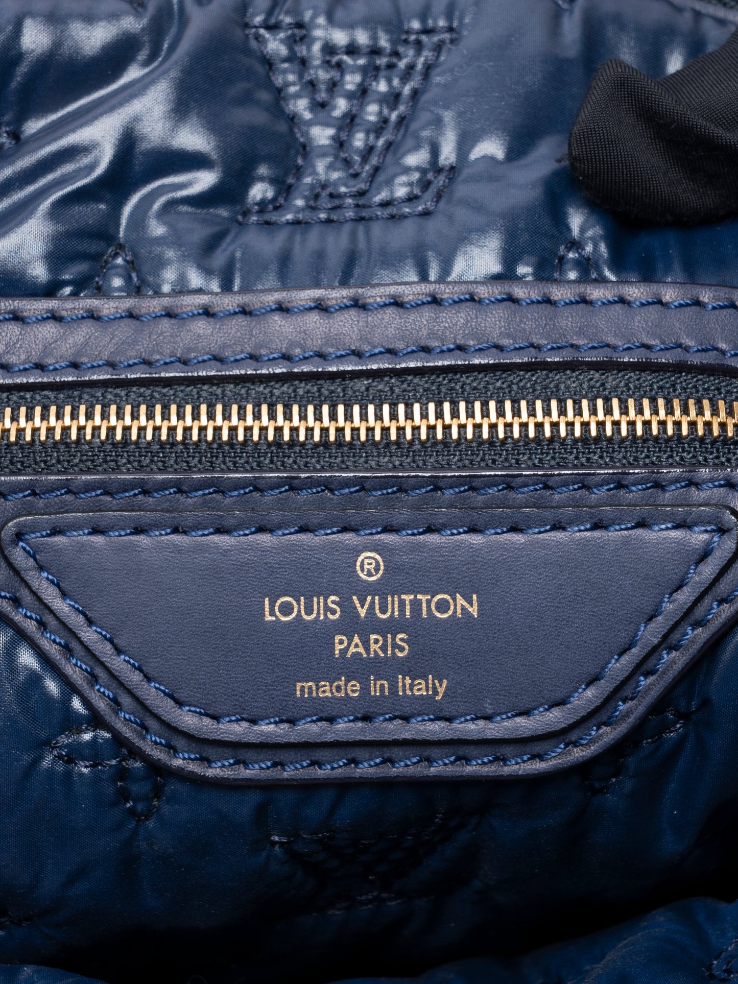 ルイ・ヴィトン M93842 ロックイットヴェルティ ハンドバッグ モノグラムデジュール ネイビー ゴールド金具