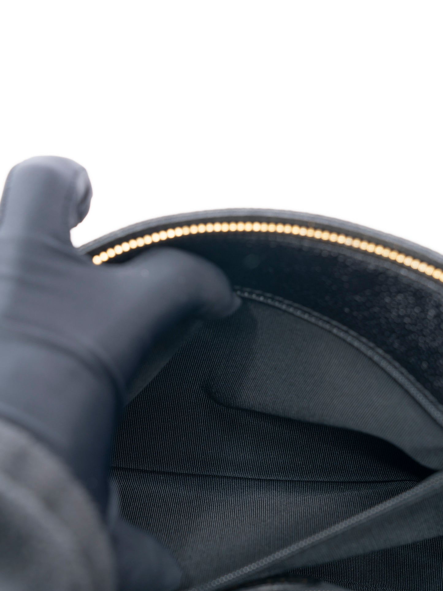 シャネル ロゴ チェーントートバッグ キャビアスキン ブラック ゴールド金具