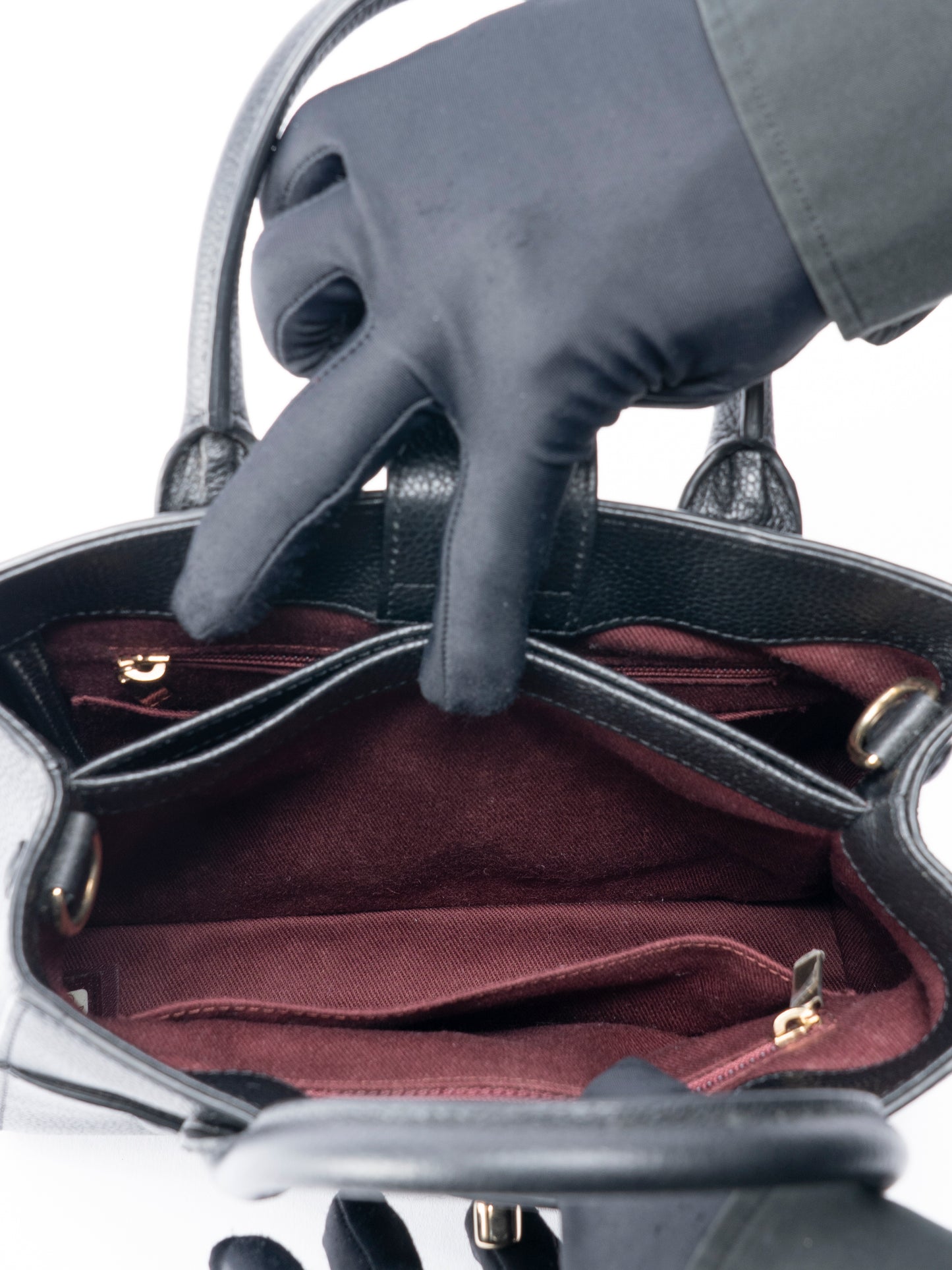 シャネル ネオエグゼクティブ 2WAYトートバッグ キャビアスキン ブラック ゴールド金具