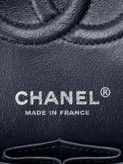 シャネル Wフラップ チェーンショルダーバッグ デニム×ツイード ネイビー シルバー金具
