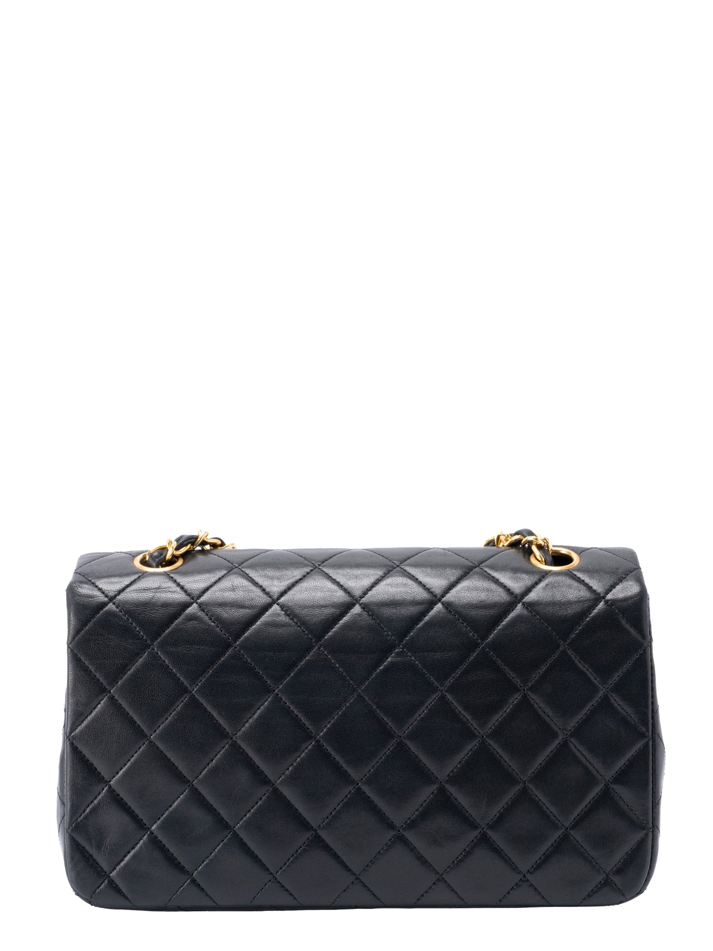 シャネル マトラッセ フルフラップ チェーンショルダーバッグ ラムスキン ブラック ゴールド金具