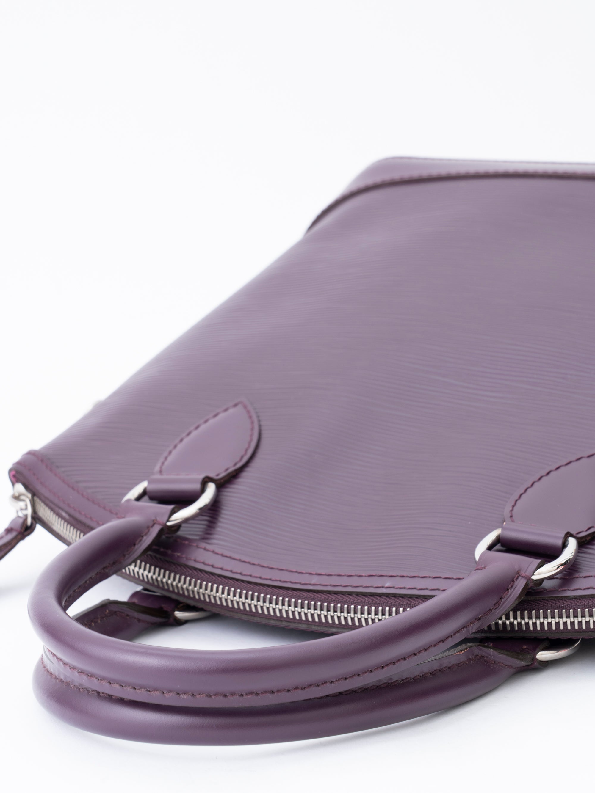 Louis Vuitton M4229K Lockit Handbag Epi Purple Silver Hardware