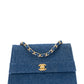 シャネル ココマーク チェーンショルダーバッグ デニム ブルー ゴールド金具