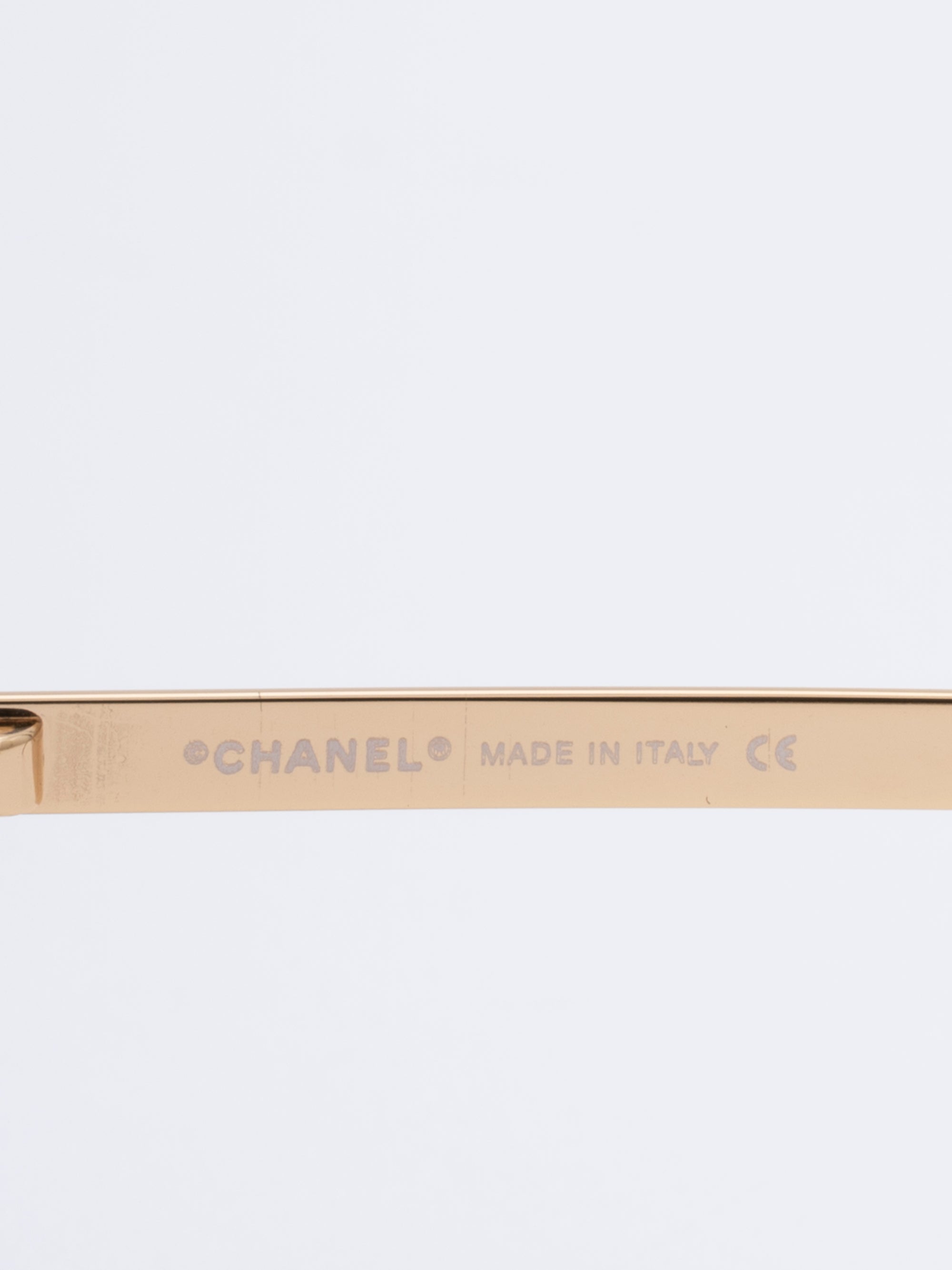 CHANEL Coco Mark Sunglasses 4104-B Rhinestone Plastic Brown Gold Hardware