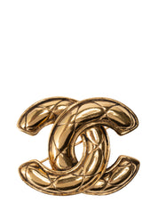 CHANEL Coco Mark Brooch Gold Plated Gold