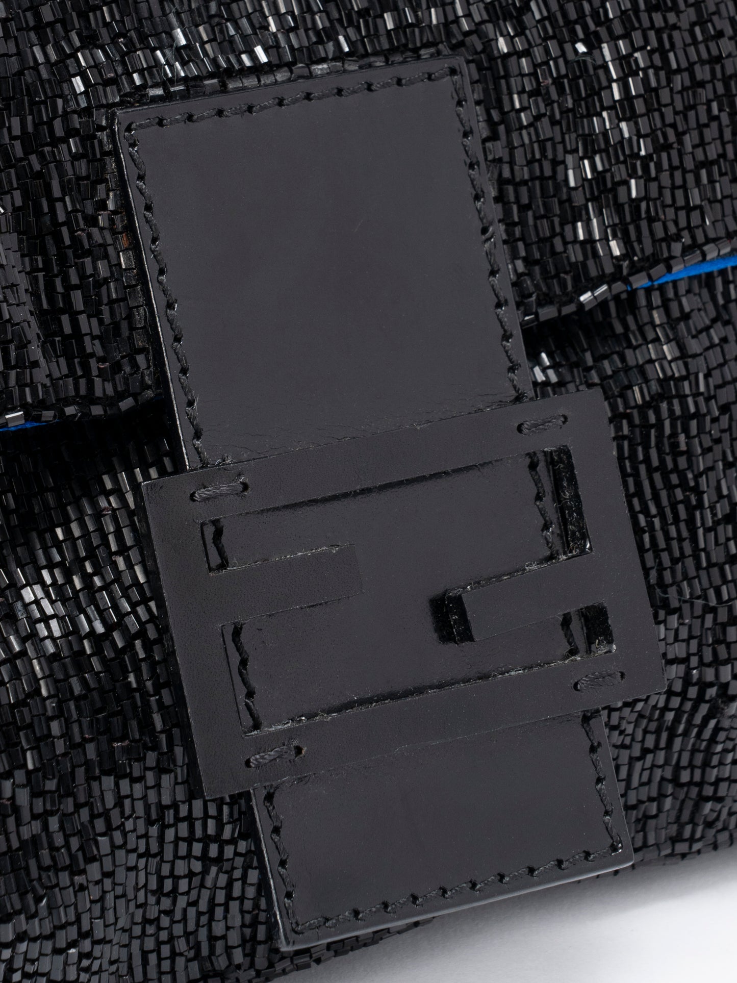 フェンディ ズッカ マンマバケット ショルダーバッグ ビーズ ブラック シルバー金具