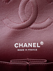 CHANEL W Flap Matelassé 25 Caviar Skin Shoulder Bag Black Silver Hardware
