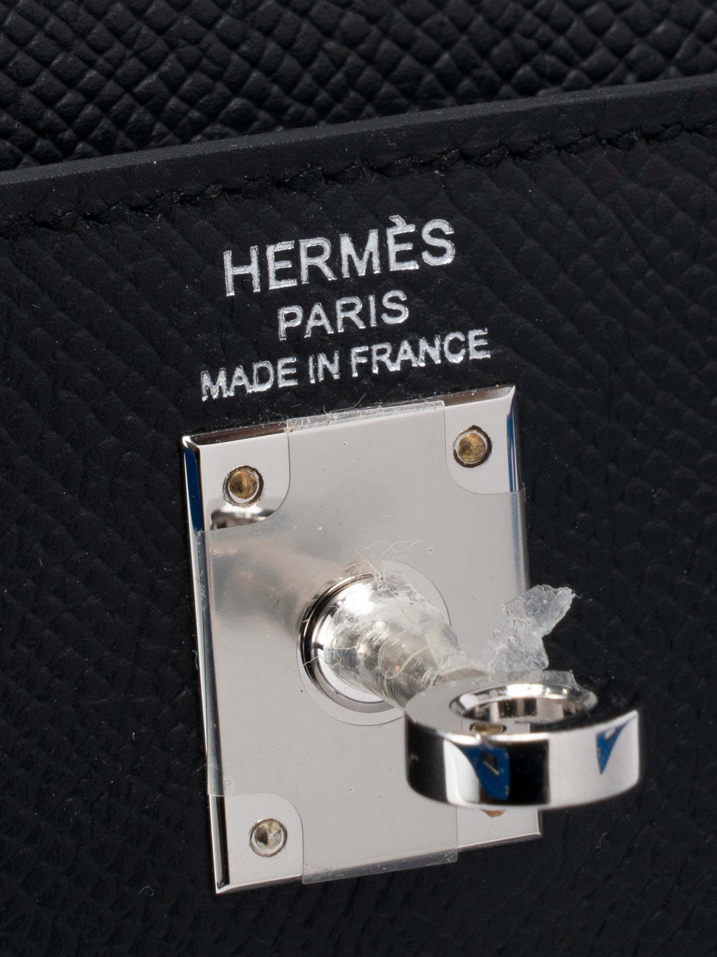 エルメス ケリー25 トリコロール ハンドバッグ 外縫い K刻:2025年 エプソン ブラック×ブルーイドラ×アルドワーズ シルバー金具 新品